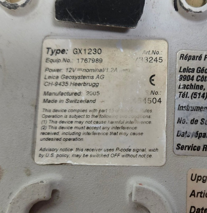 Leica System 1200 GX1230 GNSS Receiver & RX1210T Controller | SEE