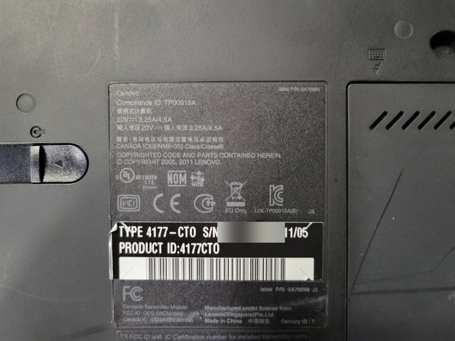 Lenovo ThinkPad T420 - Core i5-2520M 4GB RAM No HDD NVIDIA NVS 4200M 14" HD