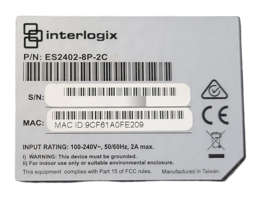 IFS Interlogix ES2402-8P-2C 8-Port Fast Ethernet PoE+ Web Smart Switch