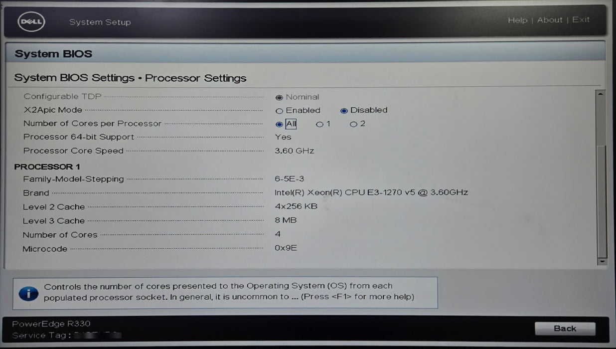 Dell PowerEdge R330 - Xeon E3-1270 v5 3.60GHz 64GB DDR4 PERC H330 iDRAC Ent