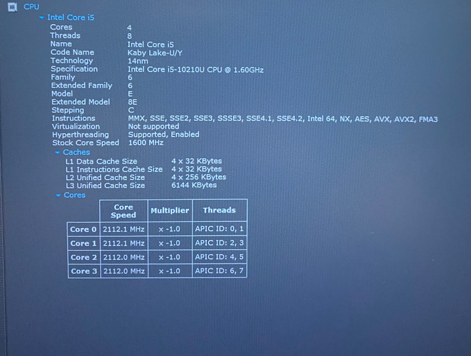 Lenovo ThinkPad E15 Intel Core i5-10210U 1.60GHz 16GB RAM 256GB SSD