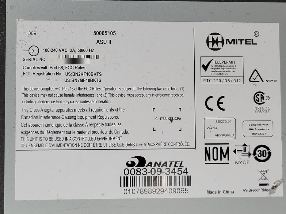 Mitel ASU II 50005105 Analog Service Unit with 24 Port ONSp 50005731 (READ)