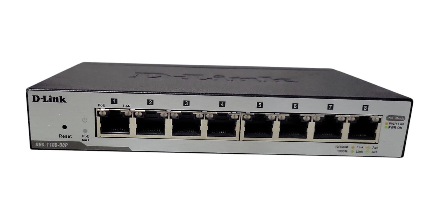 D-Link DGS-1100-08P - 8-Port Gigabit Smart Managed PoE Switch