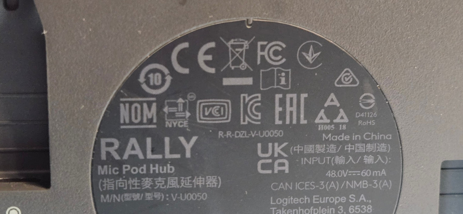 Logitech Rally Mic Pod Hub V-U0050 839-000541