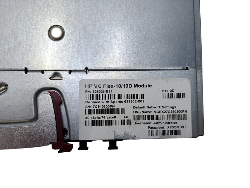 HP VC Flex-10/10D Module 10Port SFP Flex Module PN: 638526-B21 639852-001 Q