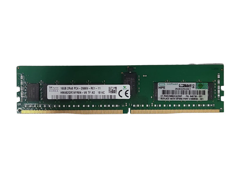 SK Hynix 16GB 2Rx8 PC4-2666V-RE1, DDR4 Server Memory Q