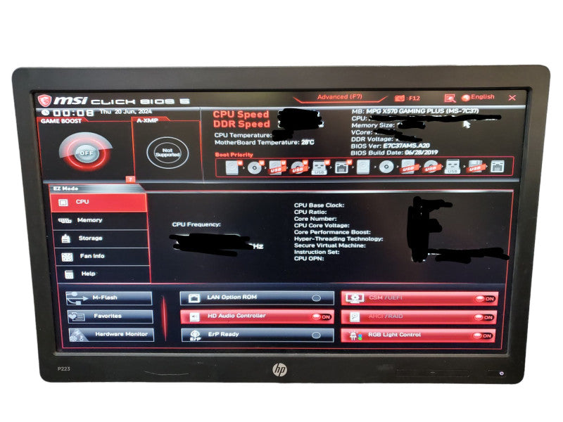 MSI MPG X570 Gaming Plus AM4 Motherboard *READ* @