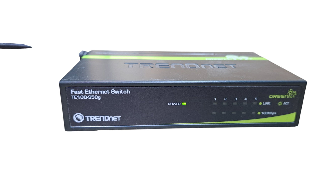 Lot of 2x TRENDnet TE100-S50g 5-Port 10/100Mpbs GREENnet Switch