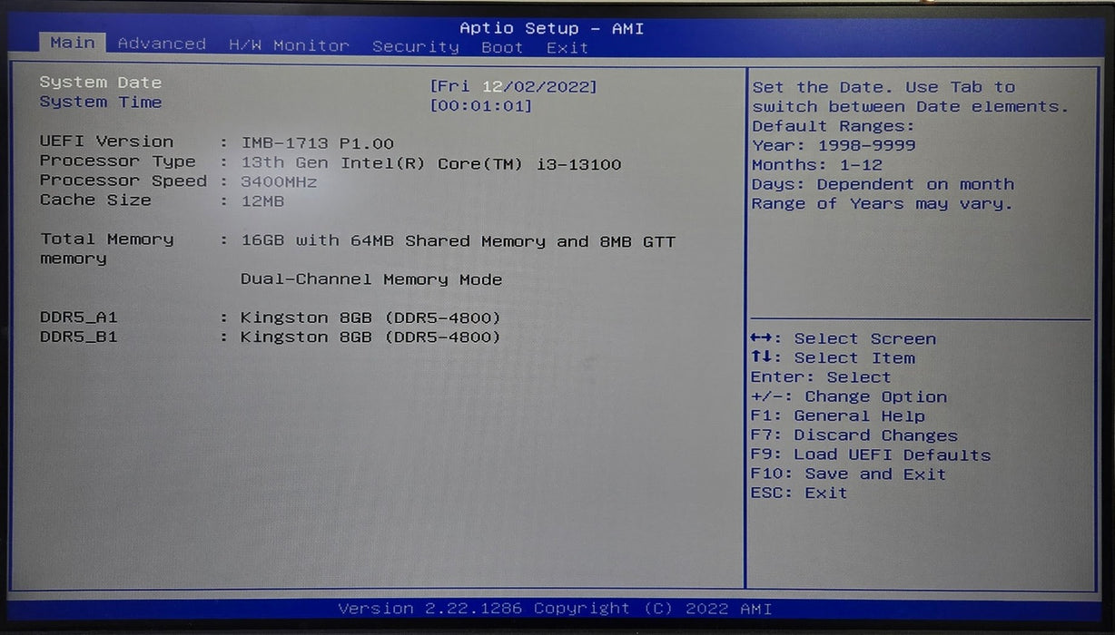 Custom Tower PC - Intel Core i3-13100 3.40GHz 16GB RAM 256GB NVMe SSD IMB-1713