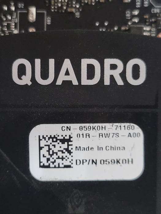Dell NVIDIA Quadro P1000 4GB GDDR5 Graphics Card 059K0H FH Bracket