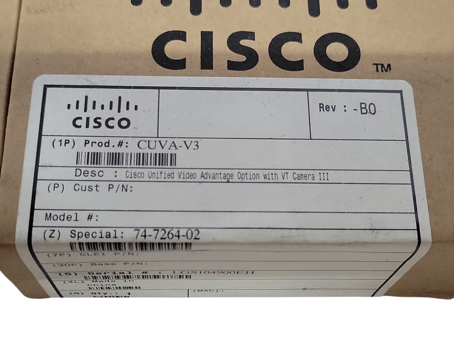 Cisco VT Camera III CUVA-V3 - USB Video Camera
