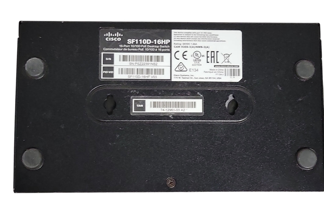 Cisco SF110D-16HP - 16-Port 10/100 PoE Desktop Switch (READ)