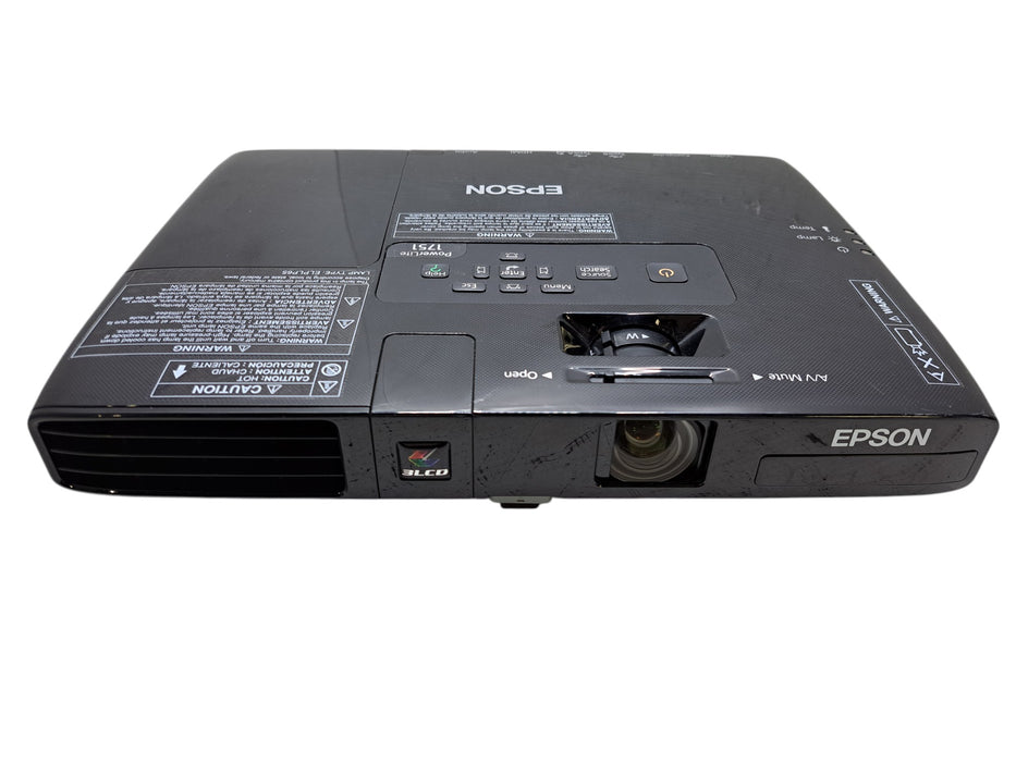 Epson PowerLite 1751 LCD Projector HDMI 3LCD Model H479A 123 Lamp Hours