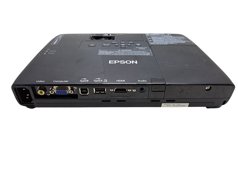 Epson PowerLite 1751 LCD Projector HDMI 3LCD Model H479A 123 Lamp Hours