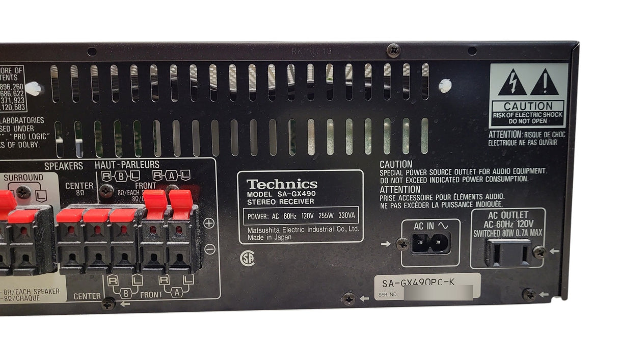 Technics SA-GX490 - AV Control Stereo Receiver Dolby Pro Logic