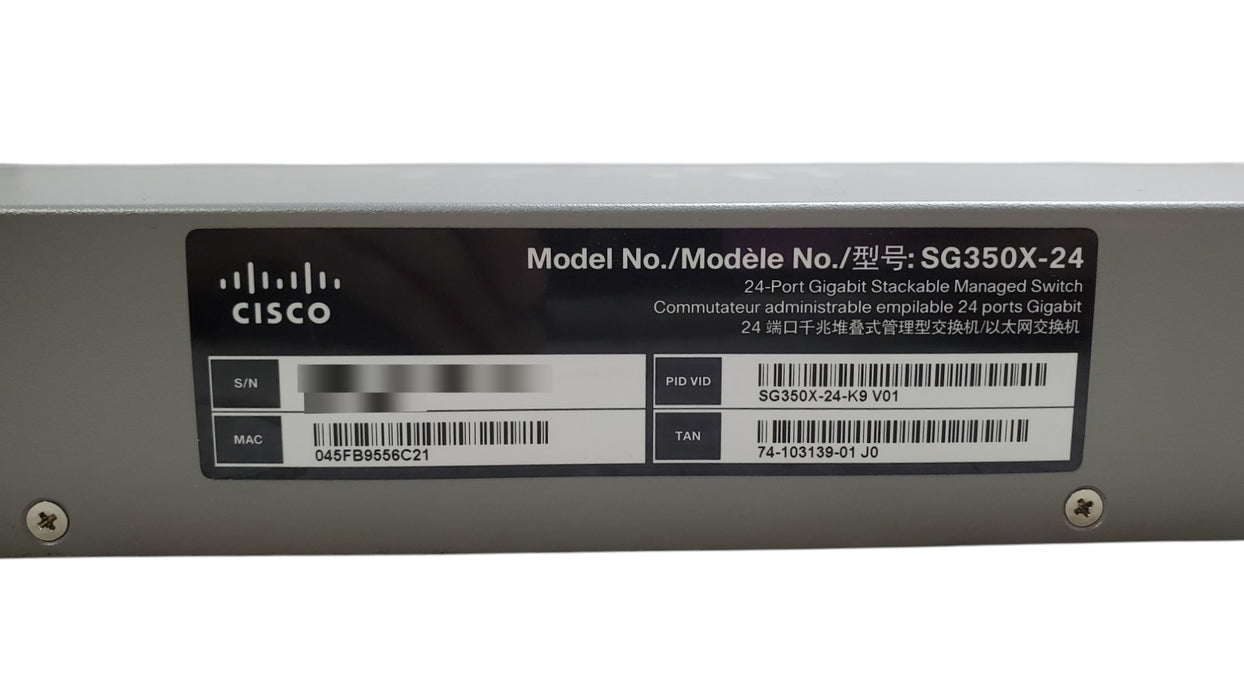 Cisco SG350X-24 - 24-Port Gigabit Stackable Managed Switch