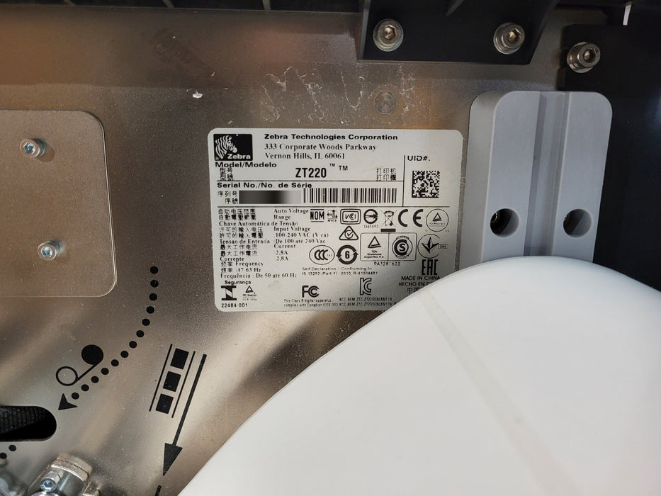 Zebra ZT220 Direct Thermal Label Printer - USB Serial Ethernet