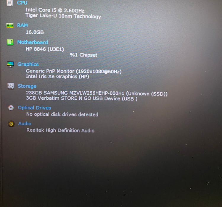 HP EliteBook 850 G8 Intel Core i5-1145G7 2.60GHz vPRO 16GB RAM 256GB SSD READ!
