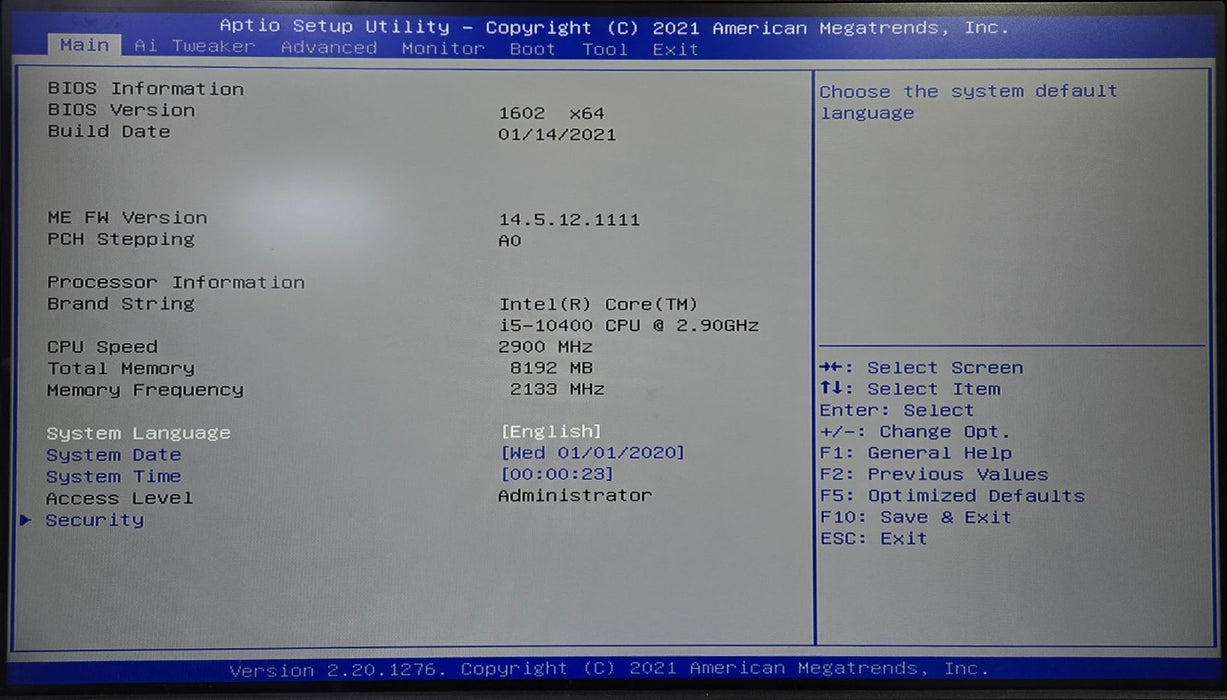 Custom PC - ASUS PRO H410M-C, Core i5-10400 2.90GHz 8GB RAM 250GB NVMe SSD