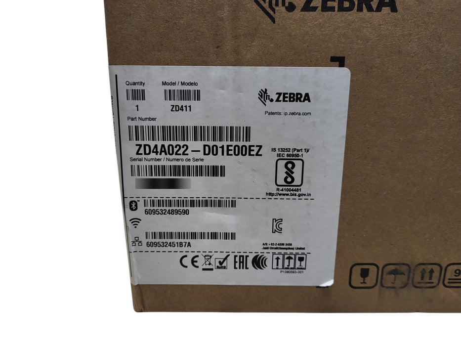 Zebra ZD411 - Direct Thermal Desktop Label Printer USB Ethernet Bluetooth