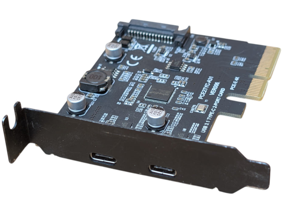 PCE2TYC-A31 VER006 PCIe x4 to 2-Port USB 3.1 Type-C Expansion Card
