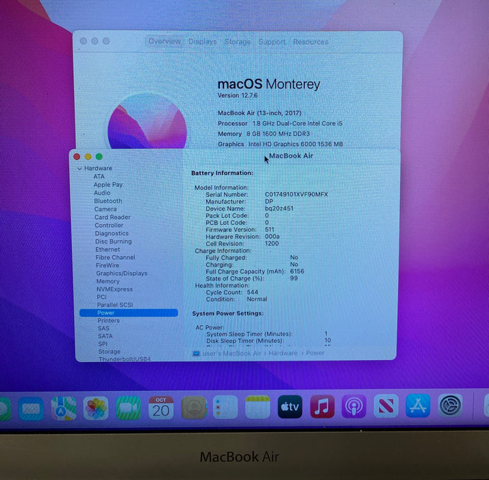 Apple MacBook Air 13" 2017 Intel Core i5-5350U 8GB RAM 256GB SSD