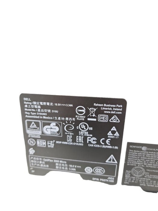 Dell Optiplex 3060 Micro i5-8500T 2.10GHz 8GB 512GB NVMe SSD