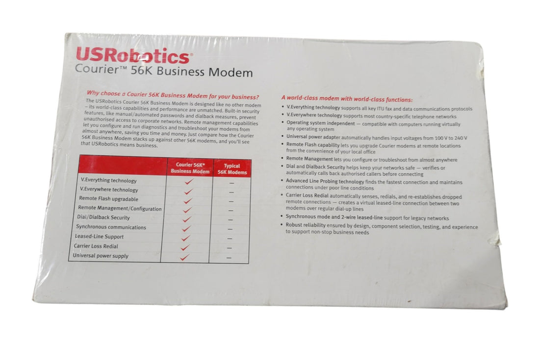 USRobotics Courier 56K Business Modem 3453C USR5686G V.Everything V.92