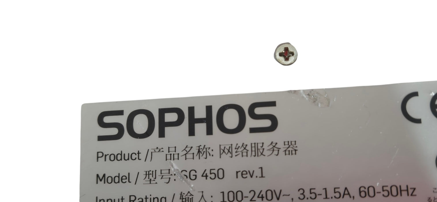 Sophos SG 450 rev.1 Security Appliance - 1U Rackmount Firewall