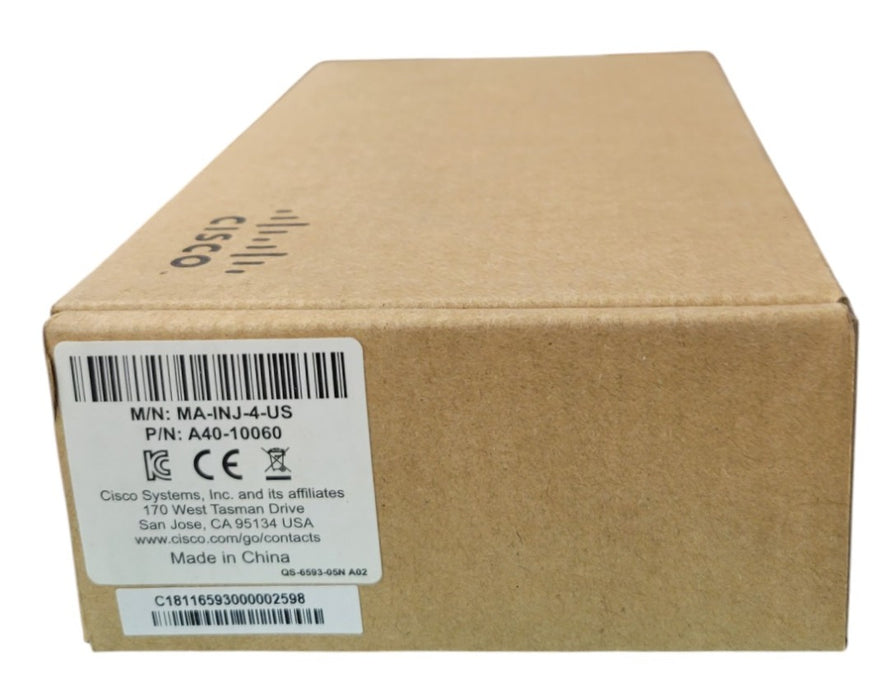 Cisco Meraki MA-INJ-4-US PoE+ Injector