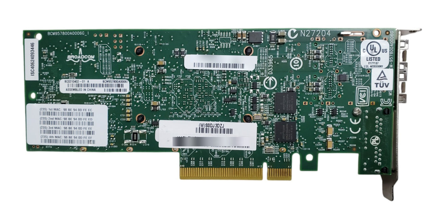 Broadcom BCM957800A0006G 00E2865 - 2x 10GbE SFP+ 2x 1GbE RJ45 Network Adapter