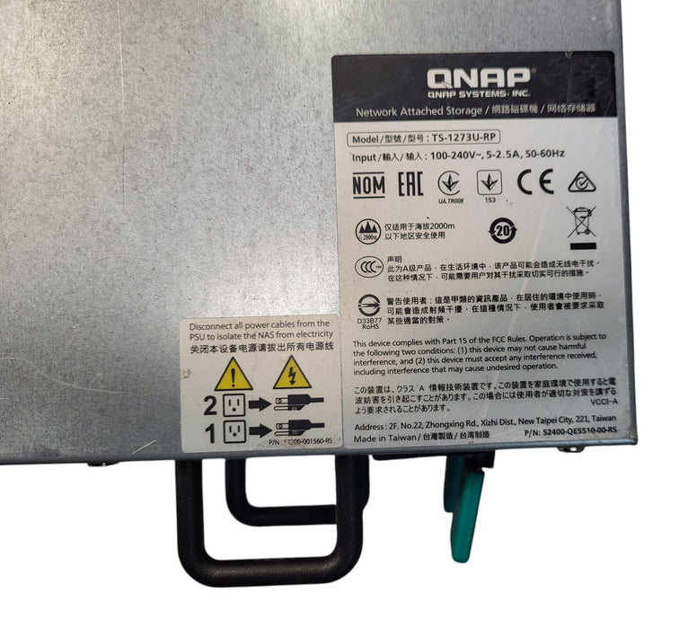 QNAP TS-1273U-RP 12-Bay 2U NAS - AMD RX-421ND 8GB RAM 2x PSU 10GbE w/ 2TB HDD