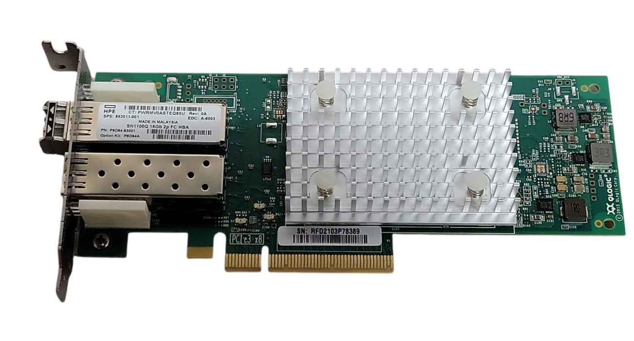 HPE SN1100Q 16Gb 2-Port Fibre Channel HBA - PCIe 3.0 x8 P9D94A