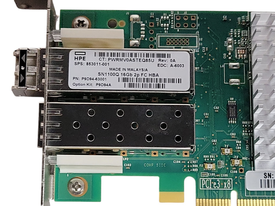 HPE SN1100Q 16Gb 2-Port Fibre Channel HBA - PCIe 3.0 x8 P9D94A