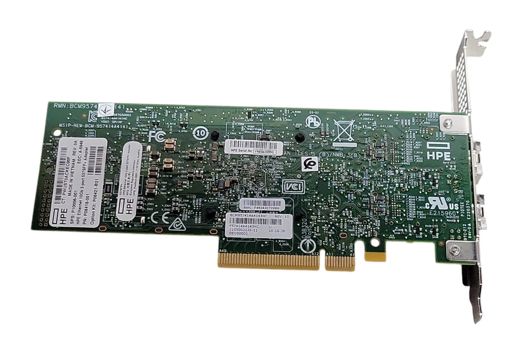 HPE Ethernet 10Gb 2-port 537SFP+ Adapter - P08421-B21, FH Bracket