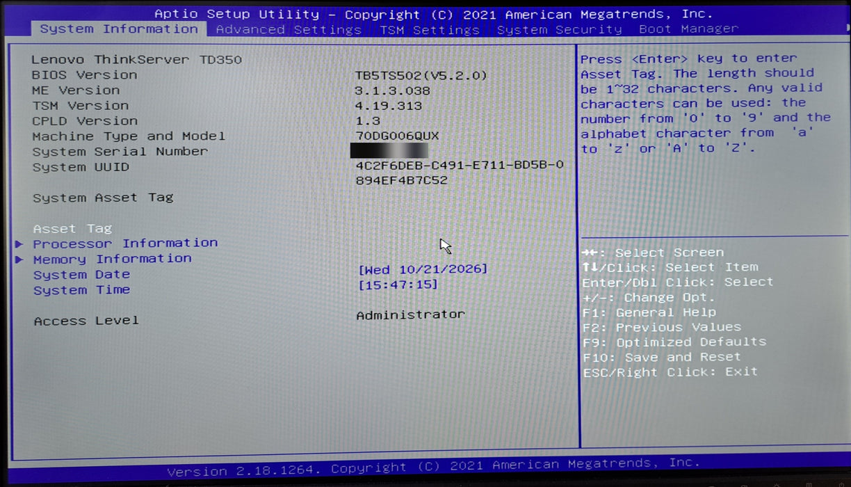Lenovo ThinkServer TD350 | 1x Xeon E5-2620 v4 @2.10GHz, 32GB DDR4, 2x 750W PSU