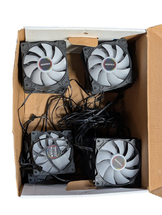 Lot of 30x Montech Daisy Chain RGB Case Fans READ