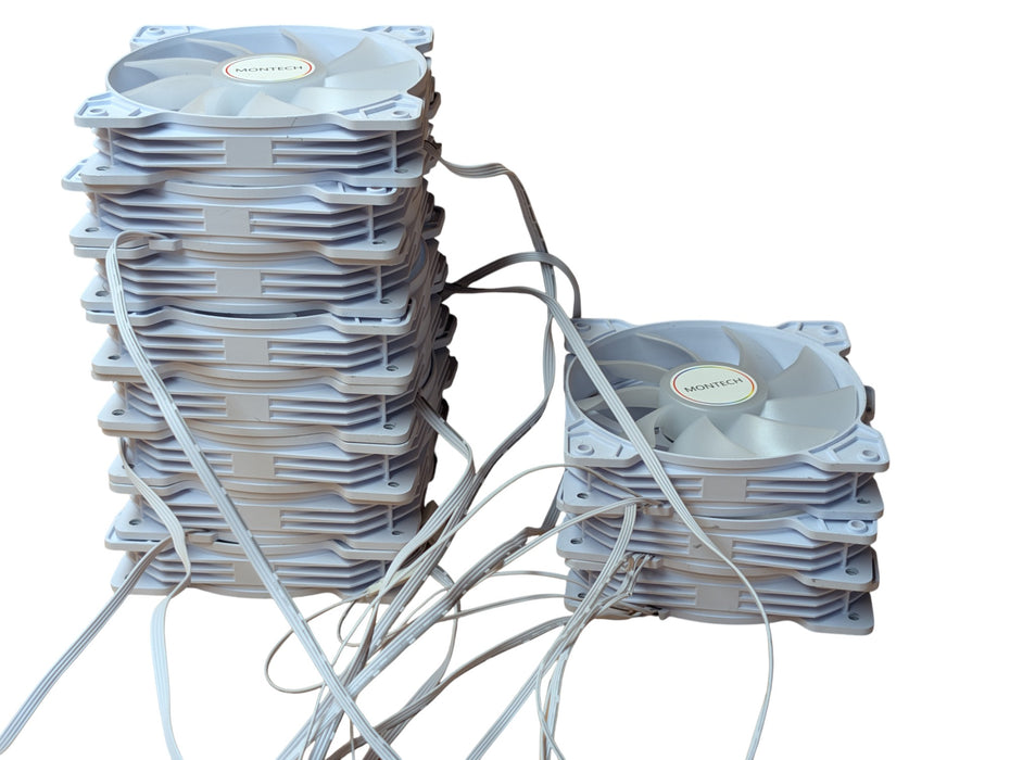 Montech X5-X121400-WFRGB Lot of 10 120mm Case Fans White