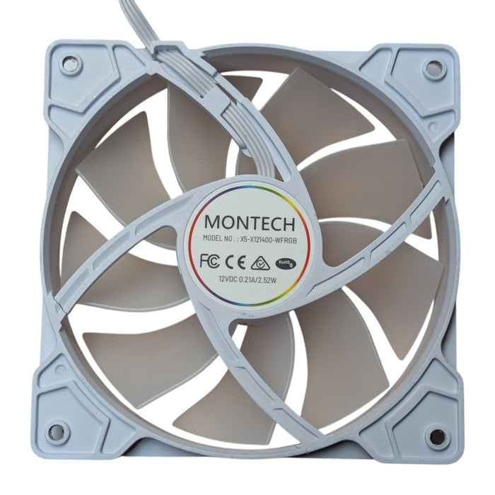 Montech X5-X121400-WFRGB Lot of 10 120mm Case Fans White