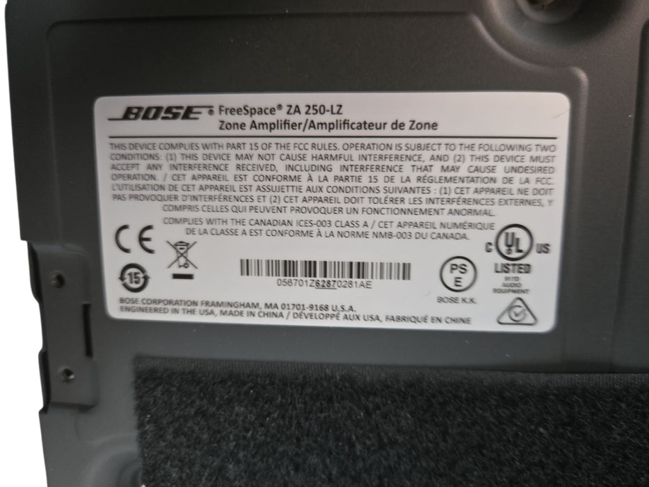 Bose FreeSpace ZA 250-LZ Zone Amplifier