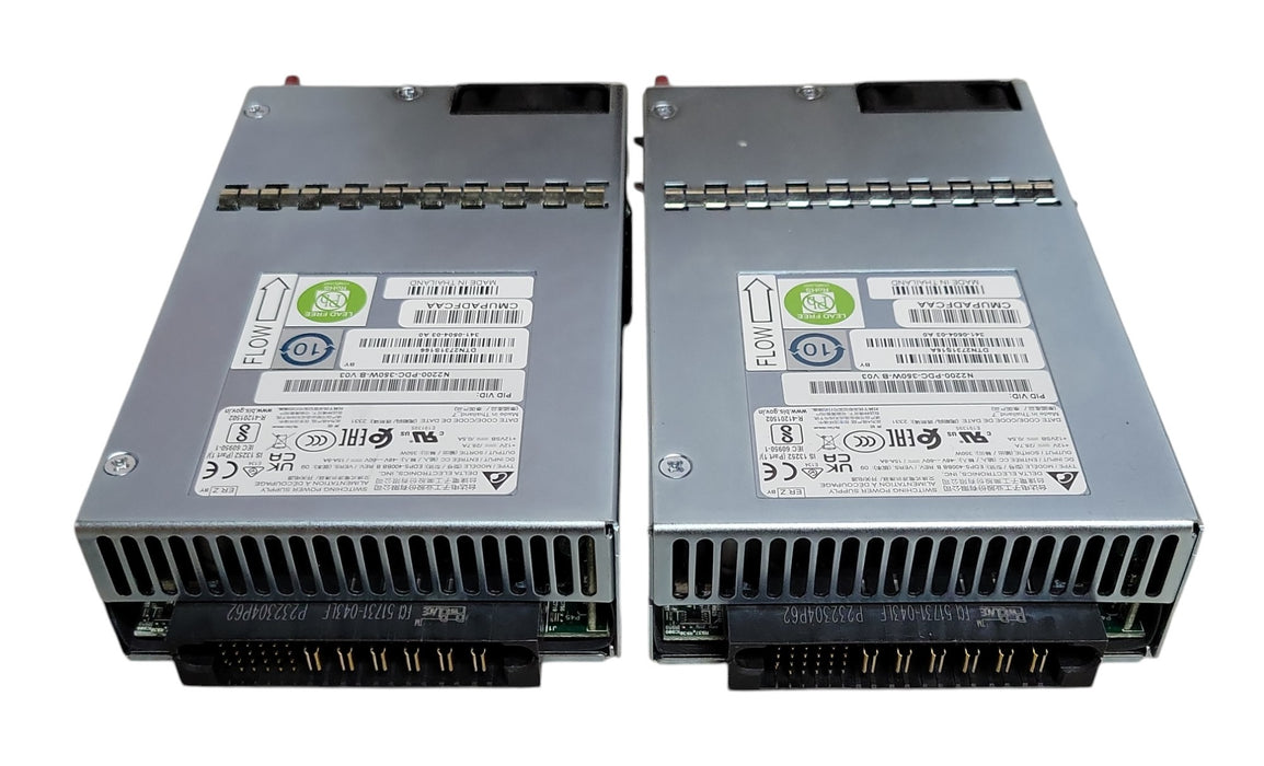 Lot of 2x Cisco N2200-PDC-350W-B V03 350W DC Power Supplies