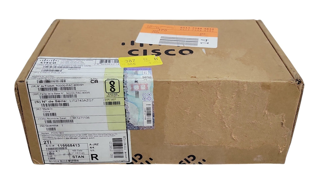 Lot of 2x Cisco N2200-PDC-350W-B V03 350W DC Power Supplies