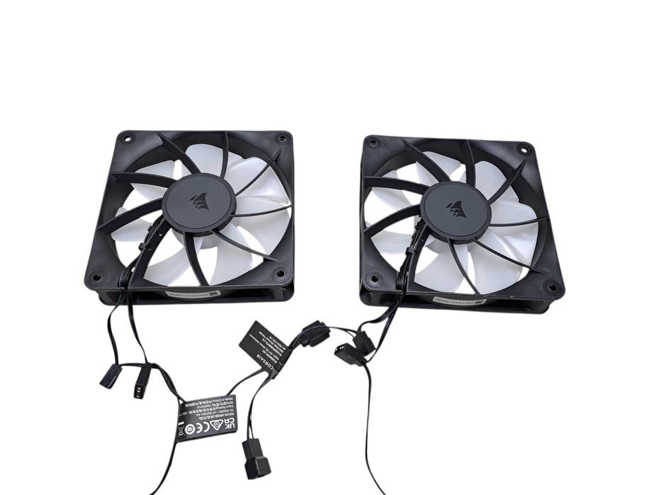 Lot of 2x Corsair RS120 ARGB RWF0113 120mm PWM Case Fans