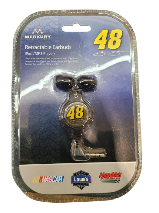 Merkury Innovations NASCAR #48 Jimmie Johnson Retractable Earbuds