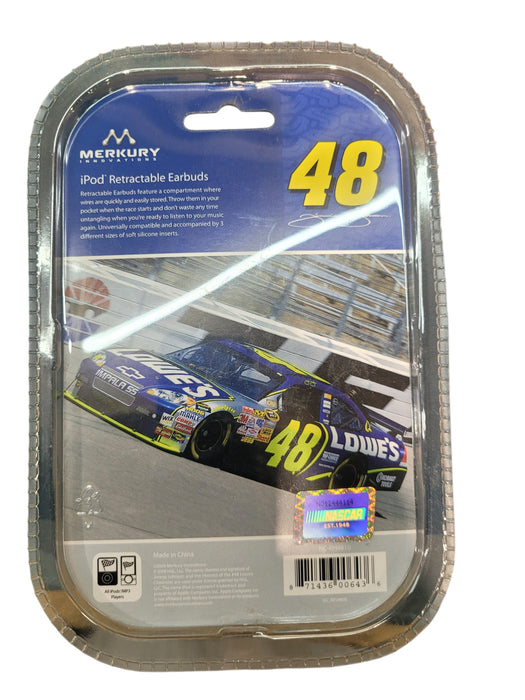 Merkury Innovations NASCAR #48 Jimmie Johnson Retractable Earbuds