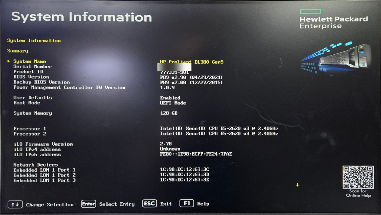 HP ProLiant DL380 Gen9 - 2x Xeon E5-2620 v3 128GB RAM P440ar 2x 800W PSU