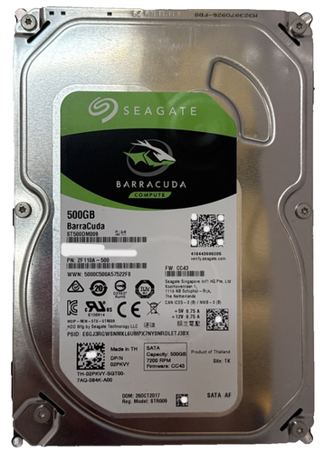 500GB SATA3.5 7.2k 6Gbps 32MB Cache (4K) Seagate BarraCuda HDD - ST500DM009