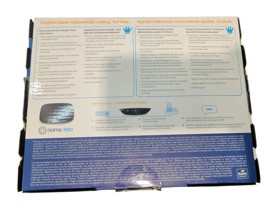 Ooma Telo - Free Home Phone Service VoIP Device 100-0256-304