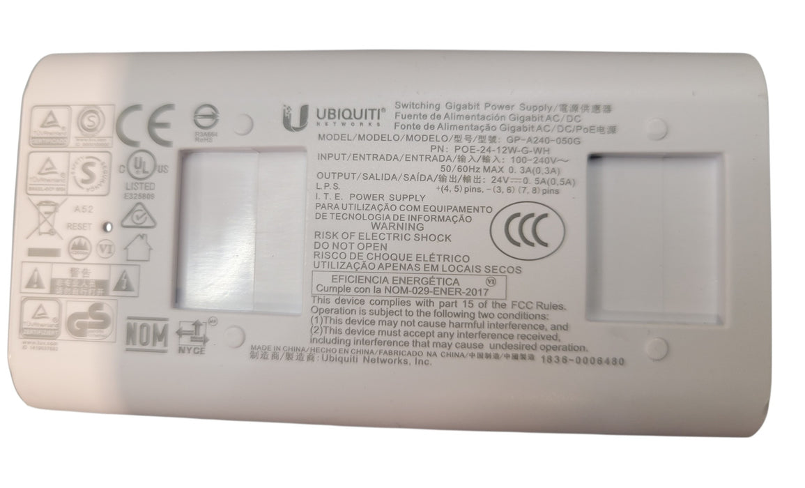 Lot of 10x Ubiquiti GP-A240-050G PoE-24-12W-G-WH - 24V 0.5A Gigabit PoE Injector