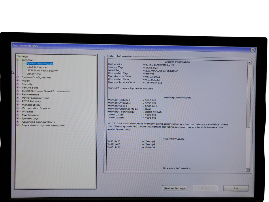 Dell OptiPlex 7080 USFF, i5-10500T, 8GB DDR4, No HDD/OS, READ